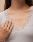 Bianca Lace Top – close-up lace fabric texture – Solfuse