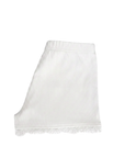 Aubrey Knit Shorts – lace trim detail flat lay – Solfuse